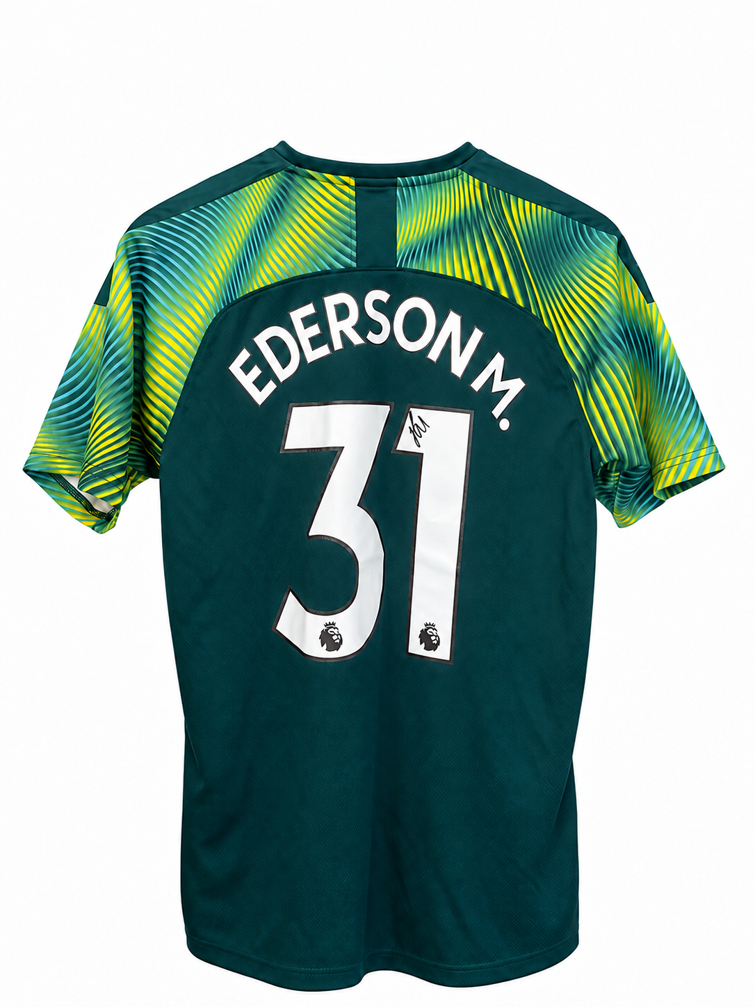 Ederson Santana de Moraes Signed Football Shirt Manchester City — signed football memorabilia