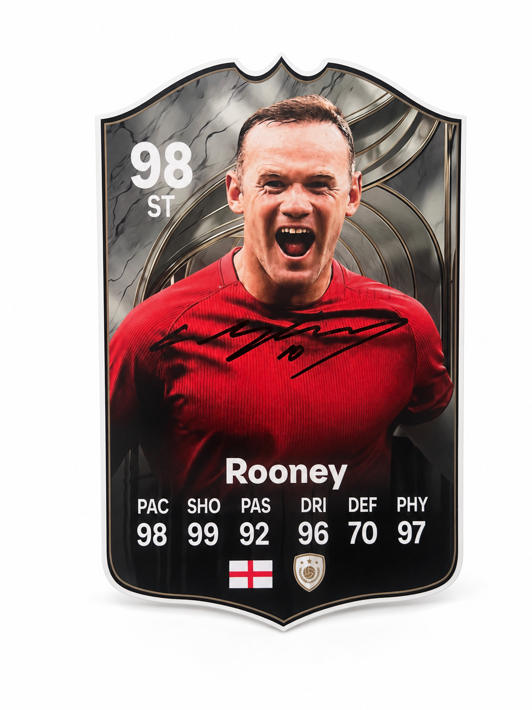 Wayne Rooney Signed Football Shield — signed football memorabilia
